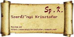 Szerényi Krisztofer névjegykártya