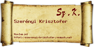 Szerényi Krisztofer névjegykártya