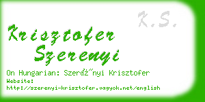 krisztofer szerenyi business card